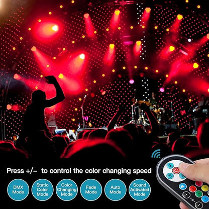 LED Par Lights 36 LED Stage Lights 7 Modes RGB DJ Light with Sound Activated Remote and DMX Control DJ Uplighting for Birthday Party Events Wedding Christmas Stage Lighting (12 Packs)