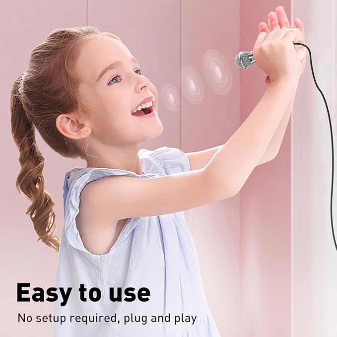2PCS Mini Microphone for iPhone iPad Small ASMR Tiny Microphone for Voice Video Recording Singing, Vlogging, YouTube Two Mics Rose Golden and Black