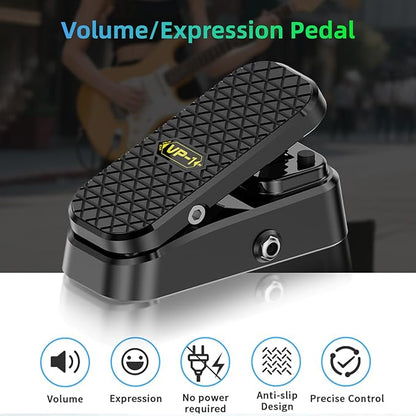 Btuty Volume Expression Pedal Expression EXP & Passive Volume 2-in-1 Dual Control Guitar Effects Pedal Silent Buffer Metal Chassis Stereo Interface for Guitar Bass