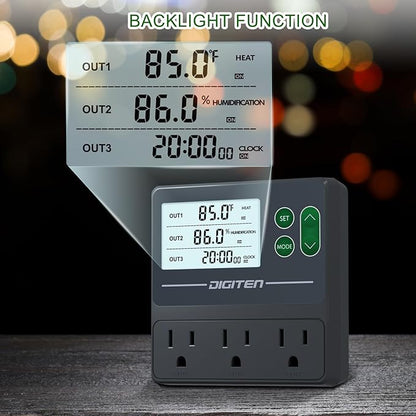SENSTREE Dual Probe Temperature & Humidity Controller, Independent Sensors for Precise Temperature and Humidity Control, Compatible with Humidifiers, Dehumidifiers, Heating & Cooling Systems