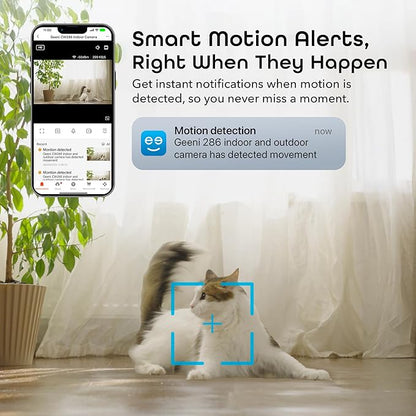 Geeni Mini 1080P Indoor/Outdoor Security Camera 2-Pack, Smart WiFi Cameras with Motion & Sound Detection, Night Vision, 2-Way Audio, Cloud & MicroSD Card Storage, Compatible with Alexa & Google