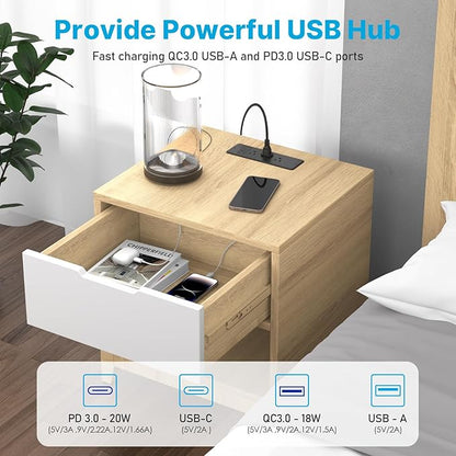 CCCEI 6 Outlets Dual Side Recessed Power Strip with USB C Ports, Furniture Flush Mount, Under Desk, Desk Top Multiple Outlets, Hidden Charging Station for Conference Table, Nightstand, Black. 10FT.