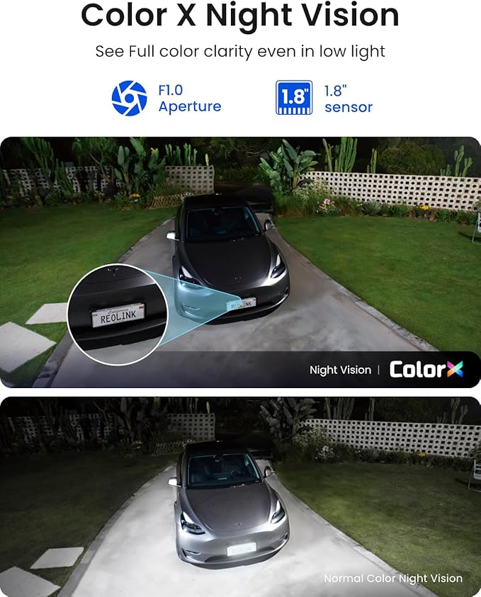 REOLINK Argus 4 Pro Black, 4K Dual-Lens 180° Solar Security Cameras Wireless Outdoor, 8MP ColorX Night Vision for Home Surveillance, 5G/2.4GHz WiFi, AI Detection, No Subscription, Home Hub Compatible