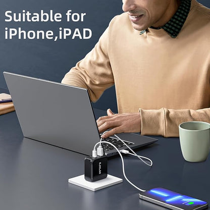 40W USB C Charger Block, 2 Pack 4-Ports Type C Fast Charging Cubes PD USBC Wall Plug+QC 3.0 USB A, Multiple USB C Charger for iPhone 16/15/14/13/12/11 Pro Max/XS, Samsung Galaxy, iPad, Tablet, Pixel