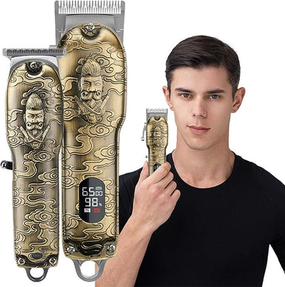 RESUXI Mens Hair Clippers and Trimmers Set,Professional Cordless Barber Clippers Beard Trimmer Hair Cutting Kit, Barber Accessories for Men Grooming Haircut Kit USB Rechargeable Adjustable