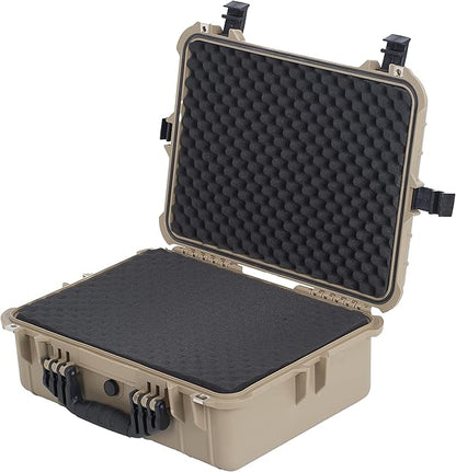 MEIJIA Portable Waterproof Protective Case,Hard Camera Case,Customized Fit Foam Inserted, Elegant Black,Fit for Camera, Equipments, Lens,Drones(Black)