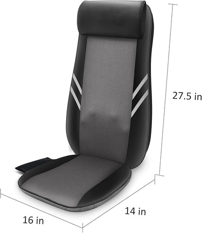 Snailax Back Massager with Heat,Shiatsu Massage Seat Cushion,8 Flexible Nodes for Full Back Massage Chair Pad,Chair Massager for Office,Gifts