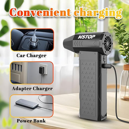 Earglow Compressed Air Duster, 180000RPM Mini Electric Dust Blower, Rechargeable Air Blower with 2 LED Lights, 4-Gear Adjustable Compressed Air Cleaner for PC, Cool Gadgets for Men