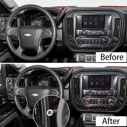 Kujunpao Radio Fan Climate Auto Menu Knob Control Button Trim Center Console Knob Cover Decor Fit for 2014-2018 Chevy Silverado & GMC Sierra Accessories 8pcs(Red)