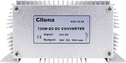 Cllena Waterproof DC/DC 12V to 24V Boost Converter 30A 720W Step Up Voltage Regulator Module Car Power Supply Voltage Transformer (Input 10V-16V)