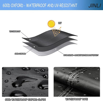 JINLI 60-65 inch outdoor TV trolley cover, courtyard TV cover, Oxford fabric waterproof and dustproof, triple windproof design, compatible with rolling/mobile stand