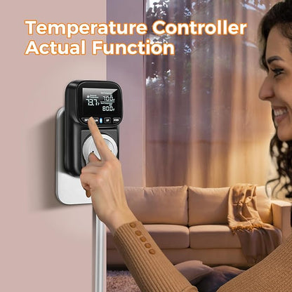 Diymore Digital Temperature Controller Outlet,1800W Plug in Thermostat,Heating Cooling Mode,120V Incubator Room Thermometer Gauge Reptile Thermostat Greenhouse Thermometer for House Pool Thermometer
