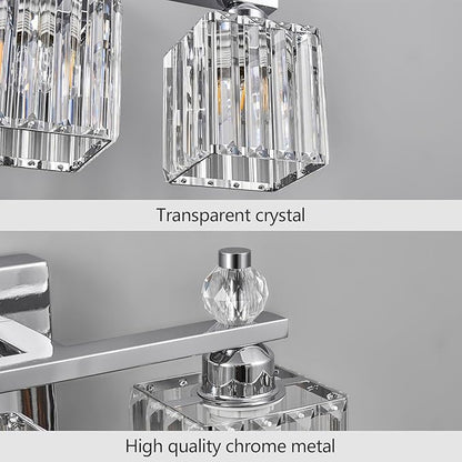 FDPBY Chrome Bathroom Vanity Lights Crystal Vanity Light Bathroom Lighting Fixtures 2 Light Modern Vanity Lighting Fixtures