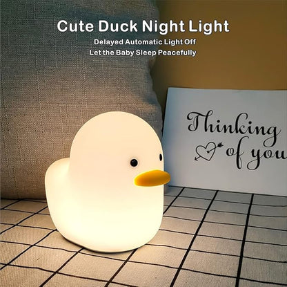LEDHOLYT Kids Night Light - Cute Silicone Duck Nursery Lamp for Baby and Toddler, Animal Squishy Lamp for Bedroom, Boys and Girls Gift