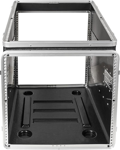 Sound Town Lightweight and Compact 10U ATA ABS Rack Case, with Slant Mixer Top, Casters, 24.5" Depth, 12U Top and 10U Side Spaces (STMR-A12X10UW)