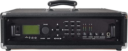 Sound Town Vintage 2U Amp Rack Case, 12.5" Depth with Rubber Feet, Dust Cover, Kickstand, Black (STVRC-2BK)