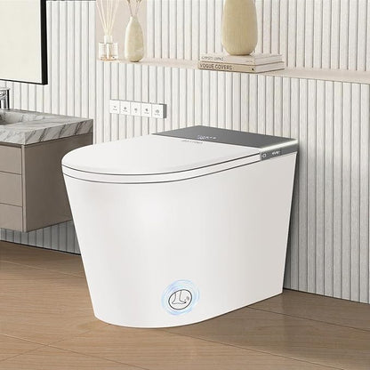 BAYTINA Smart Toilet, One Piece Toilet with Bidet Built in,Modern Elongated Toilet with Built-in Tank, Heated Toilet Seat, Bidet Warm Water, Dryer, Automatic Toilet Flusher, Foot Sensor Operation