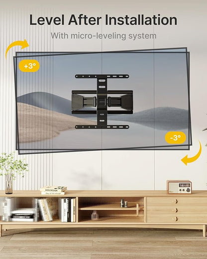 monTEK 0.77" Ultra Slim TV Wall Mount for 37-75 Inch TVs, Thin Low Profile Full Motion TV Wall Mount with Articulating Dual Arms, 4X Weight Tested, Max VESA 400x400mm, Fits 16/18" Studs