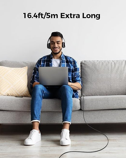 Silkland USB 4 Cable Long for Thunderbolt 4 Cable 16.5FT/5M, 20Gbps Data Sync, 5K/4K@60Hz, 240W Charging, USB C Thunderbolt Cable, Compatible for MacBook, Monitor, Dock, iPhone 17, VR Headset, Camera