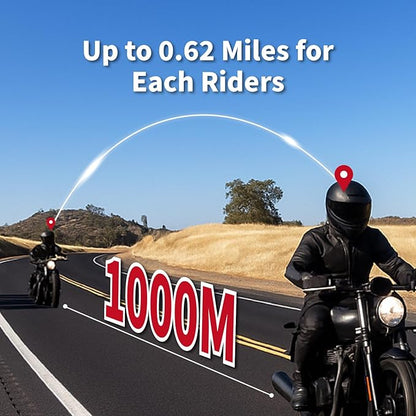 BIKECOMM Salut Motorcycle Helmet Speakers Intercom – 1000M Range Wireless Speakers - Helmet Communication System, IP67, Black