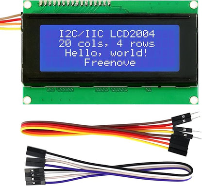 FREENOVE I2C IIC LCD 2004 Module, TWI Serial 20x4 Display, Compatible with Arduino Raspberry Pi Pico ESP32 ESP8266