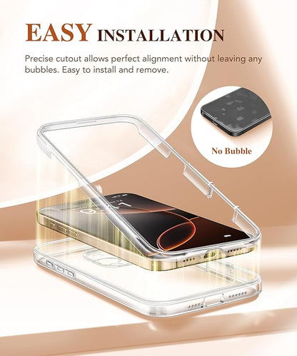 BERFY Magnetic for iPhone 16 Pro Case, Compatible with Magsafe, Built-in 9H Tempered Glass Screen Protector & Upgraded Camera Protection, Full-Body Shockproof Phone Case for 16 Pro 6.3", Clear