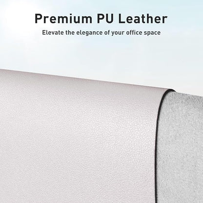 Aothia Large PU Leather Desk Pad Protector – Non-Slip Mouse Pad & Writing Mat for Office/Home, Waterproof, Easy to Clean (31.5" x 15.7", Pale Lavender White)