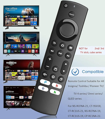 Replacement Remote Control for All Insignia TV/ToshibaTV/Pioneer TV, for Omni TV/4-Series SmartTVs,with 4 Shortcut Keys