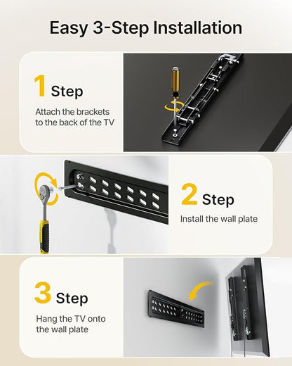 monTEK Ultra Slim Tilting TV Wall Mount Bracket for 43–95" Flat & Curved TVs, 1.2" Low Profile, Anti-Glare Tilt, Holds 150 lbs, Supports VESA 800x400, Fits 16"/18"/24"/32" Studs, TM1006W-LT