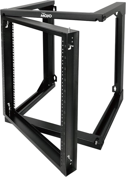 Tecmojo 12U Wall Mount Server Rack, Open Frame Network Rack for 19" Computer/AV/Data/IT/Media Equipment, 18" Depth, 16" Apart Mounting Holes, Swing Gate, Square and Tapped Holes