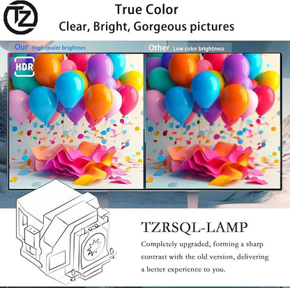 TZRSQL NP12LP 5811100818-S for NEC NP4100 NP4100W NP4100-09ZL NP4100W-06FL NP4100W-07ZL NP4100W- 08ZL NP4100W-09ZL /10ZL for Vivitek D-6000 D-6010 D-6500 D-6510 D-5600 Replacement Projector Lamp Bulb