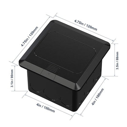 KYHSHJ Pop Up Floor Electrical Outlet with 20 Amp Stainless Steel GFCI Tamper Receptacle Outlet, Corrosive Resistant Hardware，ETL Listed,Black