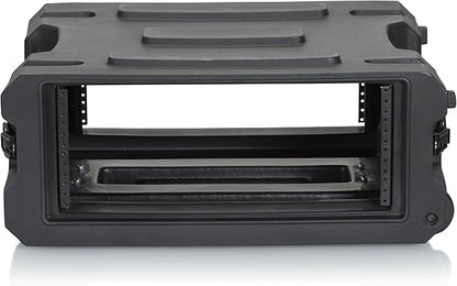 Gator Cases Pro Series 4U Rolling Rack Case with 19" Depth, Tow Handle & Recessed Wheels, Roto Molded Made in USA (G-PROR-4U-19)
