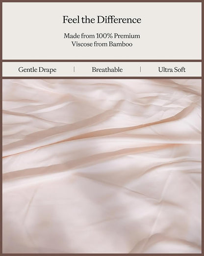 Cozy Earth Luxury Bed Sheet Set - 100% Viscose from Bamboo Fabric, Ultra-Soft & Breathable, Fits Regular & Deep Pocket Mattresses up to 20" - 4 Pieces King Sheet Set - Peony