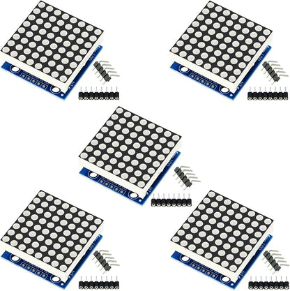 MTDELE 5Pcs MAX7219 5V 8 * 8 Dot Matrix LED Display Module Kit Control Compatible with Arduino Raspberry Pi