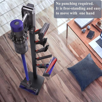 XIGOO Storage-Stand-Docking-Station-Holder Compatible with V15 Detect V11 V10 V8 V7 V6 Cordless Vacuum Cleaners & Accessories, Stable Metal Bracket Organizer Rack, Brushed Black