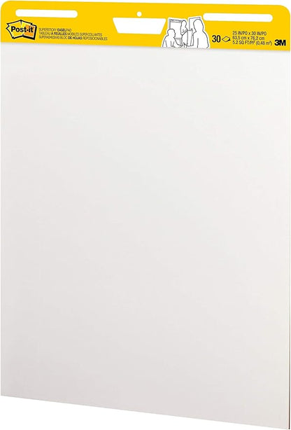 Post-it Super Sticky Easel Pad, 25 in x 30 in, White, 30 Sheets/Pad, 4 Pads/Pack, Great for Virtual Teachers and Students (559 VAD 4PK)