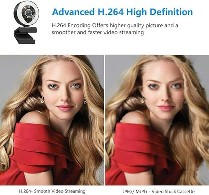AIDELF Webcam Computer Camera 1080P with Dual Microphone Adjustable Right Light Web cam for PC Advanced Auto-Focus with Tripod Zoom Streaming Camera Gaming Webcam for YouTube Xbox Facebook Streamer