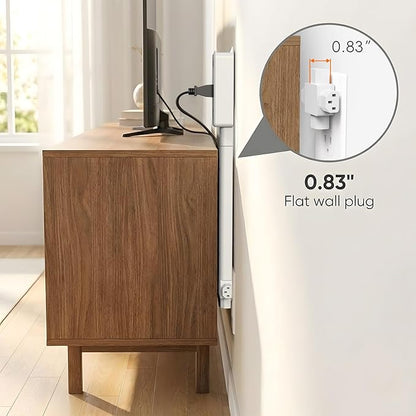 Wall Outlet Extender Stick & Electrical Plug Extension Outlet, Adjustable 8"-36" Wall Plug Extender, Multi Plug with USB C & A, 2 AC, 360° Access for Hard-to-Reach Outlets Behind Furniture Sofa Desk
