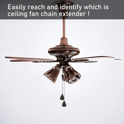 Patelai 4 Pieces Ceiling Fan Pull Chain Extender Ornament 12 Inch Ceiling Pull Chain Extension Classic Drop Shaped Pendant Beaded Ball Cord for Fan light lamp decorative with Connector(Black Copper)
