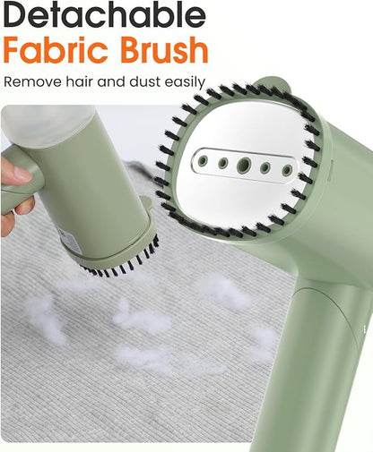 Handheld Steamer for Clothes, 1200W Foldable Travel Steamer, 20 Sec Preheat Garments Wrinkle Remover, 120V Portable Hand Iron with 150ml Water Tank, Clothes Steamer for Home Travel-Green