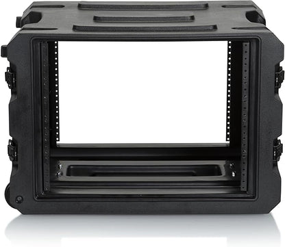 Gator Cases Pro Series 19" Depth 8U Rolling Rack Case with Recessed Wheels, Black