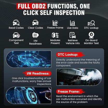 2026 BOSSCOMM IF740 OBD2 Scanner, 4 Systems ABS/SRS/Transmission/Check Engine Code Reader Scan Tool with Oil＆Throttle Resets, Car Scanner Diagnostic Tool for All Cars, Lifetime Free Update