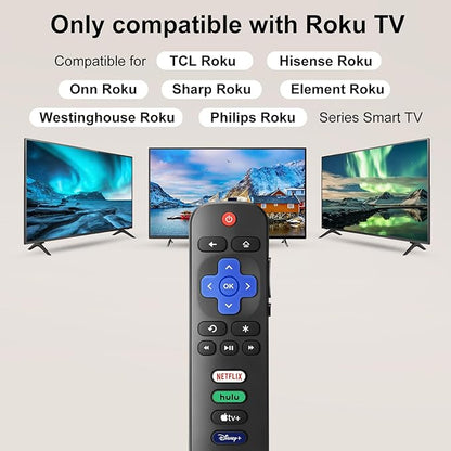 【Pack of 2】 New Replacement for All Roku TV Remote,Compatible for All TCL-ONN-Hisense-Roku TV Remote