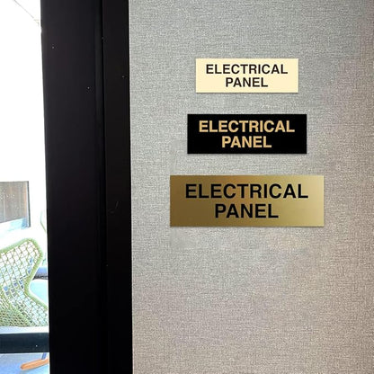 All Quality Basic Electrical Panel Sign - Fire Regulation Safety Compliance Sign - Dark Brown - Small (1 Pack)