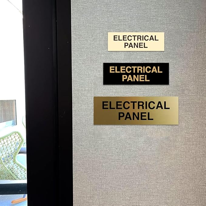 All Quality Basic Electrical Panel Sign - Fire Regulation Safety Compliance Sign - Black - Small (1 Pack)