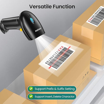 Anyeast Barcode Scanner with Stand: USB Wired Inventory 2D 1D QR Code Scanner,Compatible with Computer POS MAC with Automatic Scanning, Handheld Barcode Reader for Library Supermarket（Yellow）