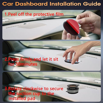 Phone Holders for Your Car Phone Holder Mount for MagSafe 360° Adjustable Vacuum Suction Magnetic Car Phones Mount Cellphone Holder for iPhone 16 15 14 13 12 Series and Android (Zinc Alloy)