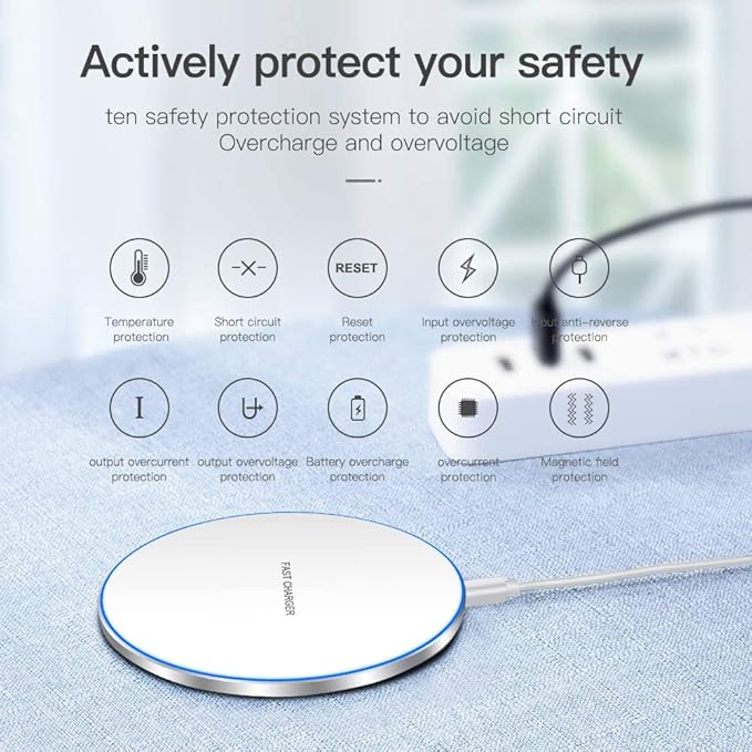 Fast Wireless Charger,20W Max Wireless Charging Pad Compatible with iPhone 16/15/14/13/12/SE/11/Pro,AirPods;FDGAO Induction Charge Mat for Samsung Galaxy S25/S24/S23/S22/Note,Pixel/LG G8
