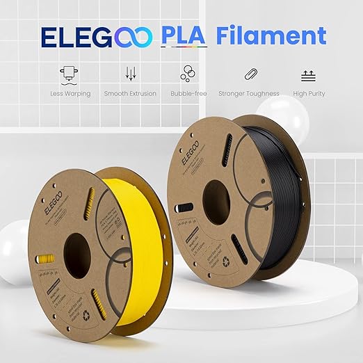 ELEGOO PLA Filament 1.75mm Grey 1KG, 3D Printer Filament Dimensional Accuracy +/- 0.02mm, 1kg Cardboard Spool(2.2lbs) 3D Printing Filament Fits for Most FDM 3D Printers